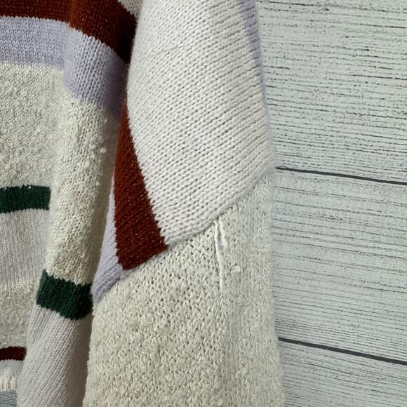 Pacsun Women's Striped Knit Crewneck Drop Shoulder Sweater Size XXL - Picture 7 of 7